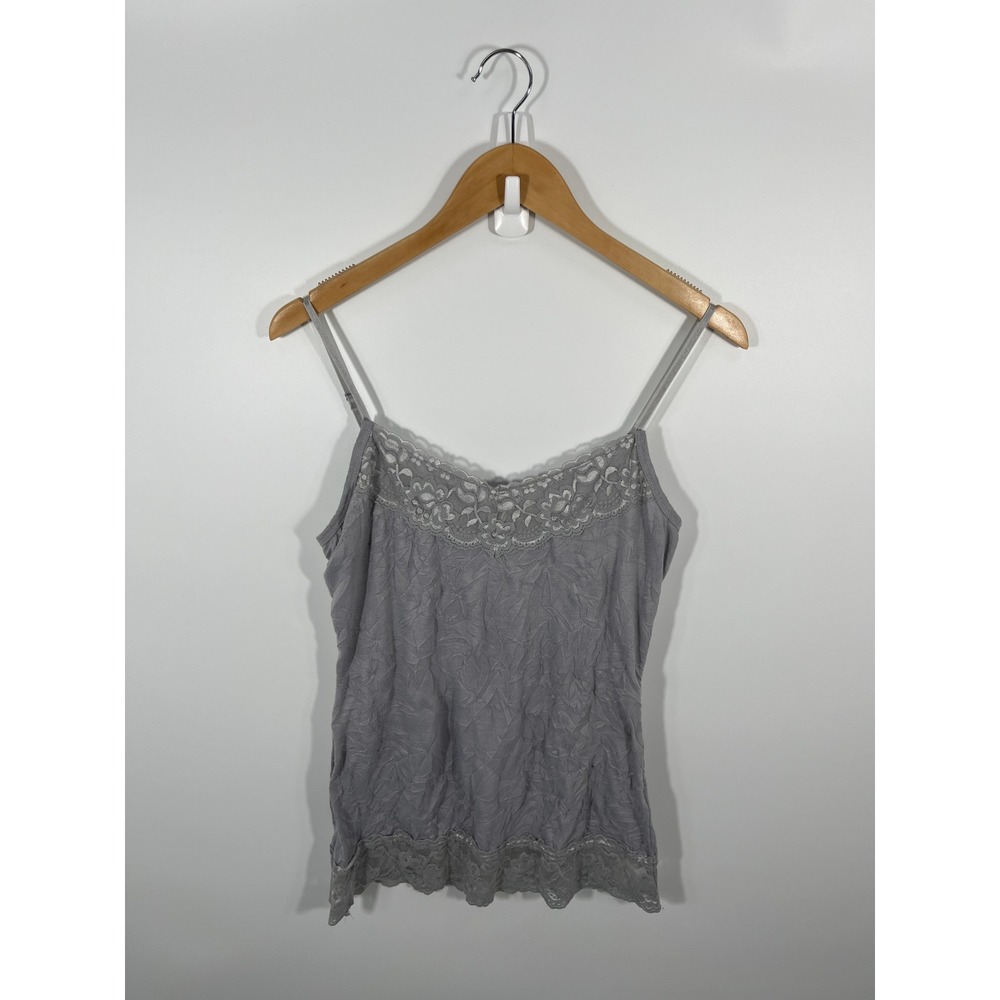 Y2K Womens Cami Top M Lace Stretch Lightweight 2000s Soft Girl Coquette Chic